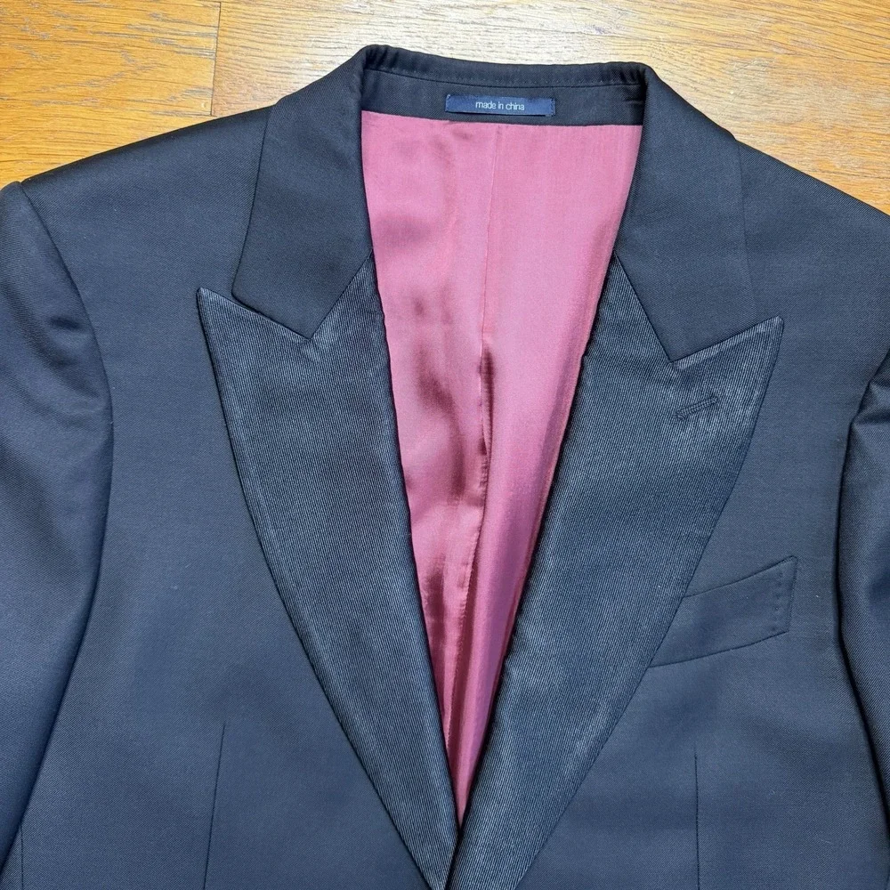 Suit Supply New Verona Tuxedo Jacket Mens 40R Black Vitale Barberis Canonico
